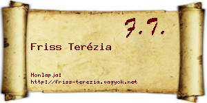 Friss Terézia névjegykártya